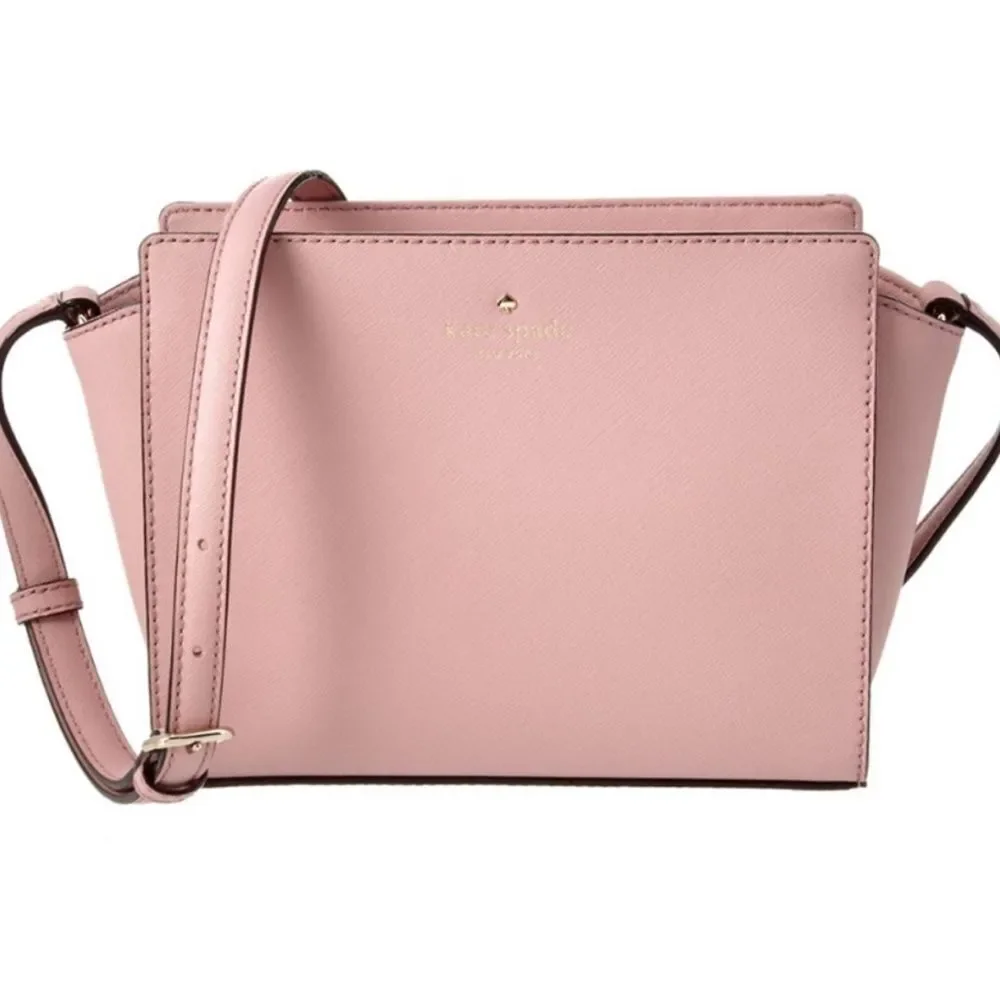 Kate Spade NWOT Grand Street Hayden Dusty Pink Peony Leather Crossbody